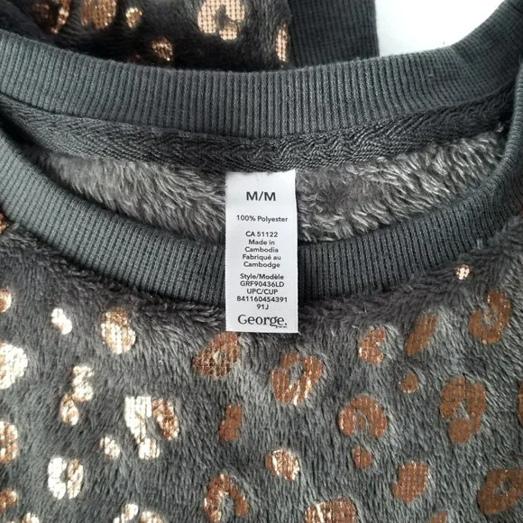 George | Metallic Animal Print Lounge Fleece Top - Picture 8 of 8